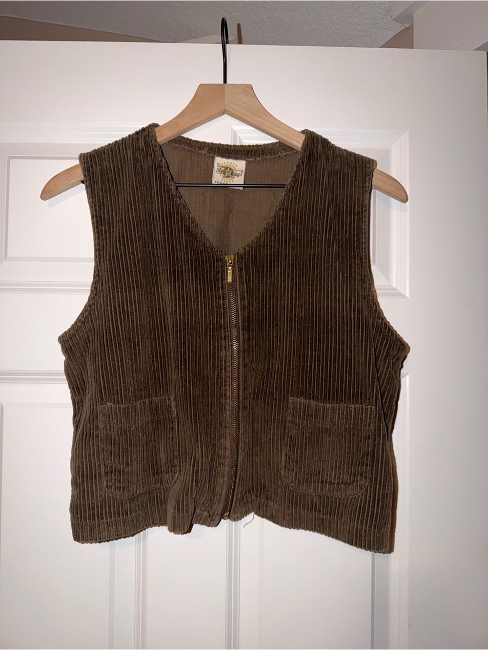 Vintage Road Rags Jean Co Brown Corduroy Zip-Up Vest Y2K 90’s